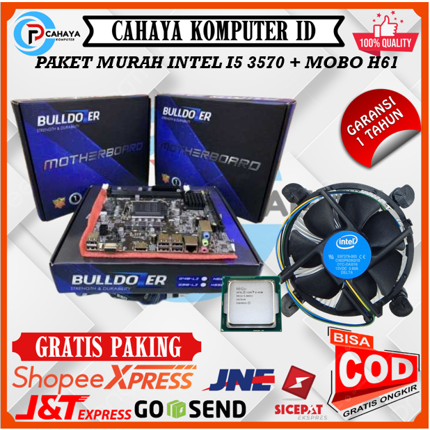 Paket Motherboard H61 + Cooling Tower RGB + Ram 16Gb 8x2 Garansi