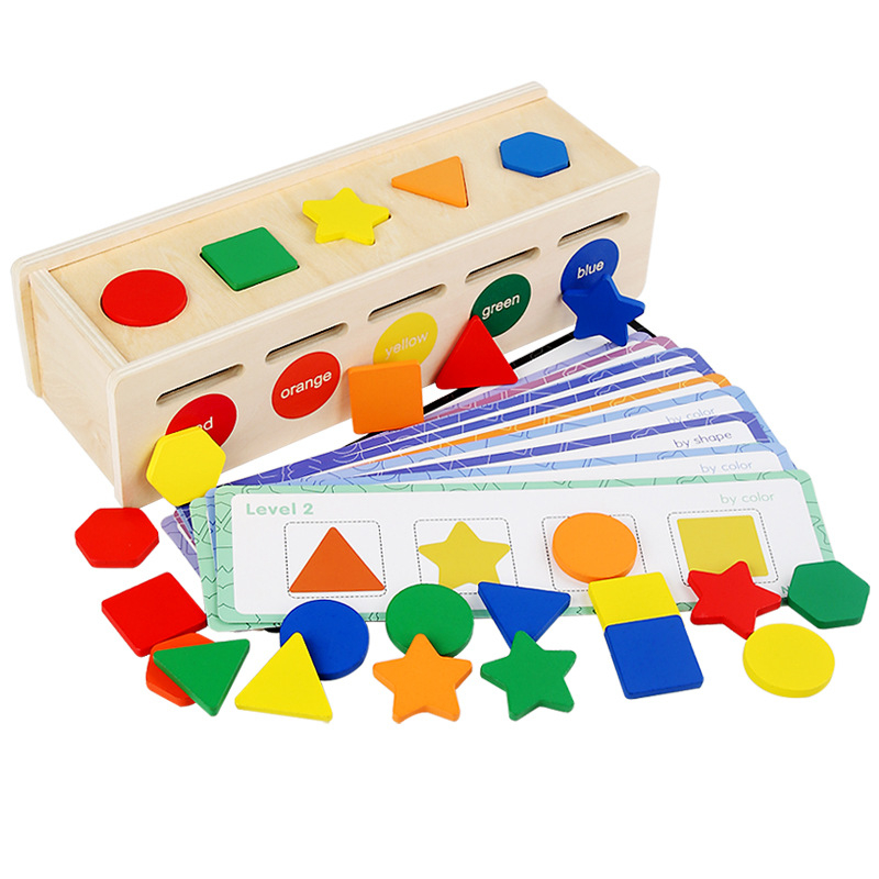 [BIG SALE] learning color shape matching wooden sorting box logic game motoric skill mengenal warna bentuk