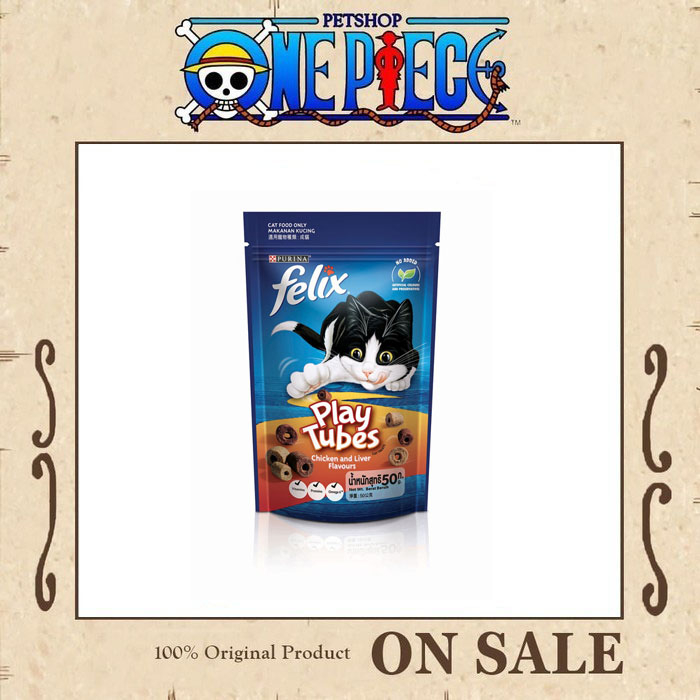 Cemilan Kucing Felix Play Tubes 50g PURINA Cat Food Snack Kucing - TUNA & CRAB
