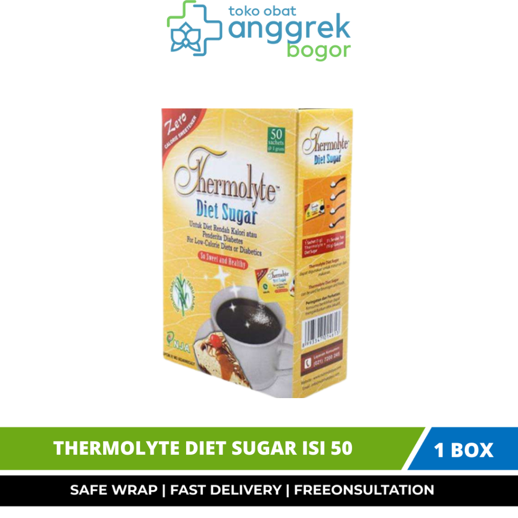 

THERMOLYTE DIET SUGAR ISI 50 SACHET/ PENGGANTI GULA UNTUK MAKANAN ATAU MINUMAN