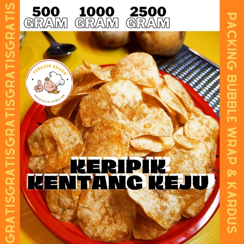 

KERIPIK KENTANG KEJU ASIN 2500 GRAM SNACK KILOAN KENTANG