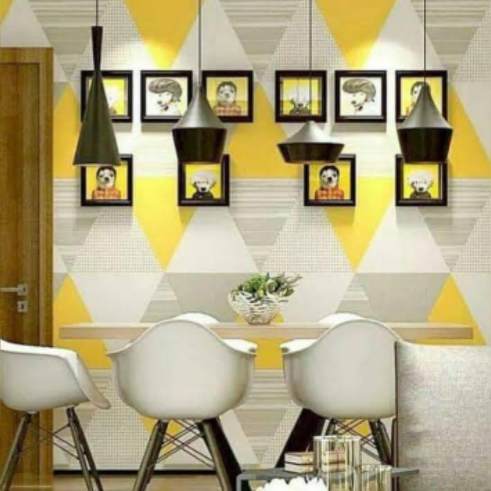 wallpaper dinding motif segitiga