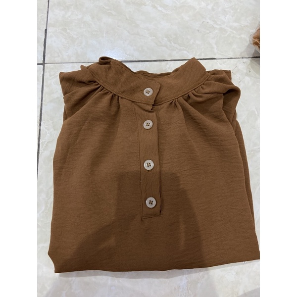 DS - RENITA LONG TUNIK JUMBO KANCING AIRFLOW CRINKLE BUSUI FRIENDLY LONG TUNIK CRINKLE AIRFLOW JUMBO /  MERANI MIDI DRESS HITS OOTD FASHION WANITA SELEBGRAM TERMURAH