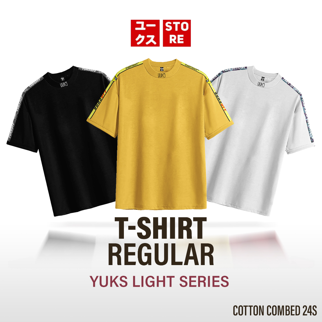 YUKS LIGHT KAOS REGULER YUKS PRIA WANITA COTTON COMBED 24S TEBAL TSHIRT BAJU DISTRO ORIGINAL TANGAN PENDEK