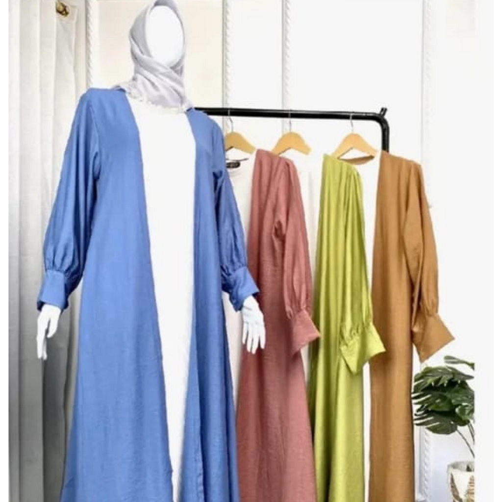 Belia Long Outer Polo Linen Cardigan panjang jumbo