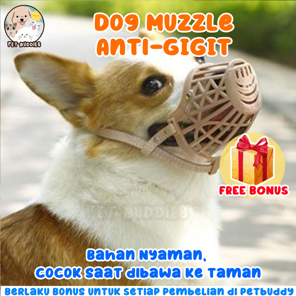 Dog Muzzle Brongsong Penutup Mulut Anjing Anti Gigit