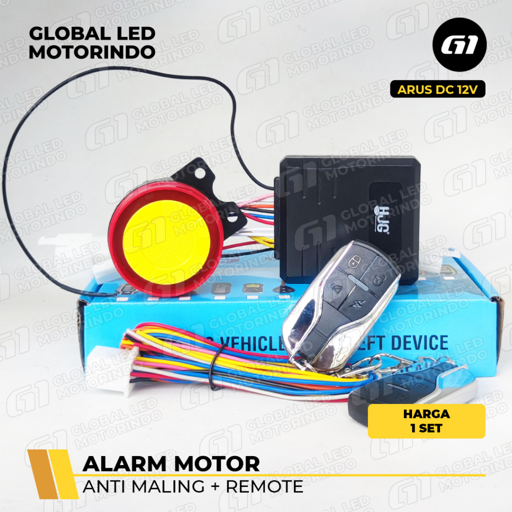 [HJG] ALARM MOTOR ANTI MALING 12V + REMOTE / REMOT