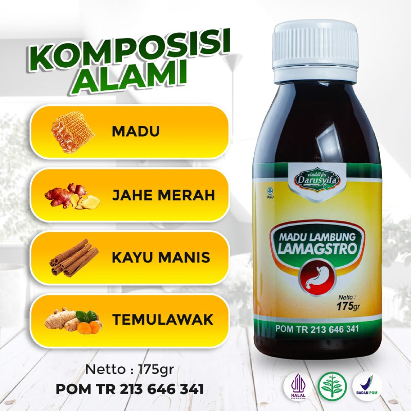 

DARUSYIFA - MADU LAMBUNG LAMAGSTRO 175gr Madu Herbal Obat GERD Maag Dan Asam Lambung Asli Original