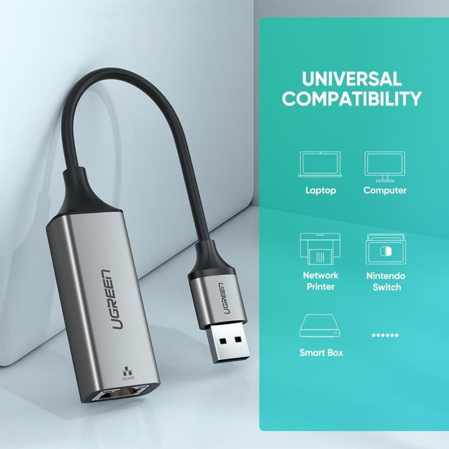 UGREEN ORIGINAL Ethernet Adapter USB 3.0 to RJ45 LAN Gigabit up to 1000 Mbps Adaptor Kabel Converter RJ 45 Ori Local Area Network