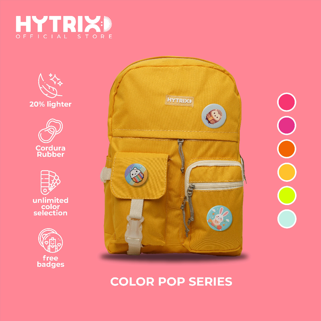 HYBRAND x HYTRIX [SM22] - Colour Pop Backpack - Ransel Wanita Korea Unik Limited Series - FREE Pin Bross Gambar Random