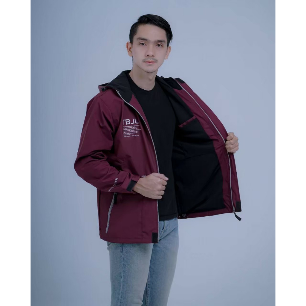 JAKET CAGOULE NASA MARUN  - JAKET OUTDOOR NASA - JAKET PARKA SIMPLE NASA - JAKET GUNUNG BOJIEL ORIGI