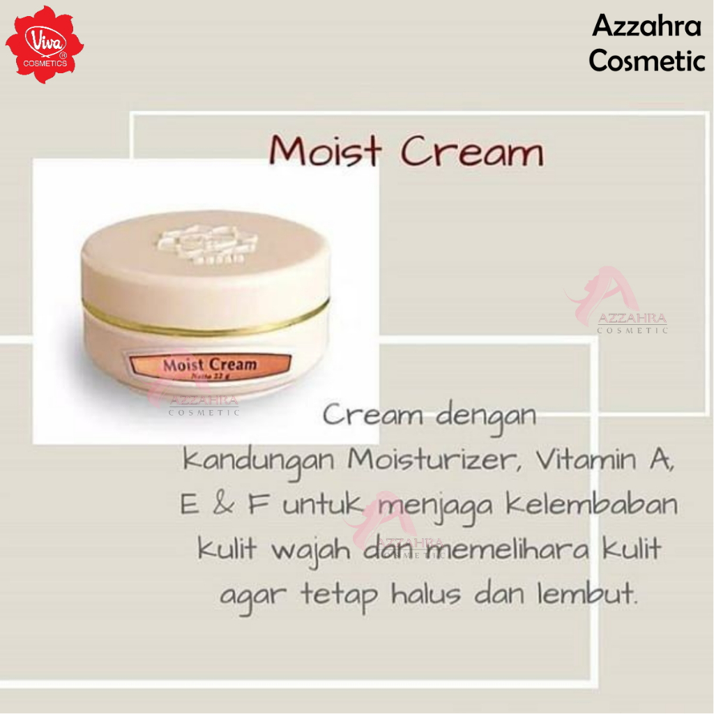 Viva Queen Moist Cream with Moisturizer, Vit A, E &amp; F - 22 gr