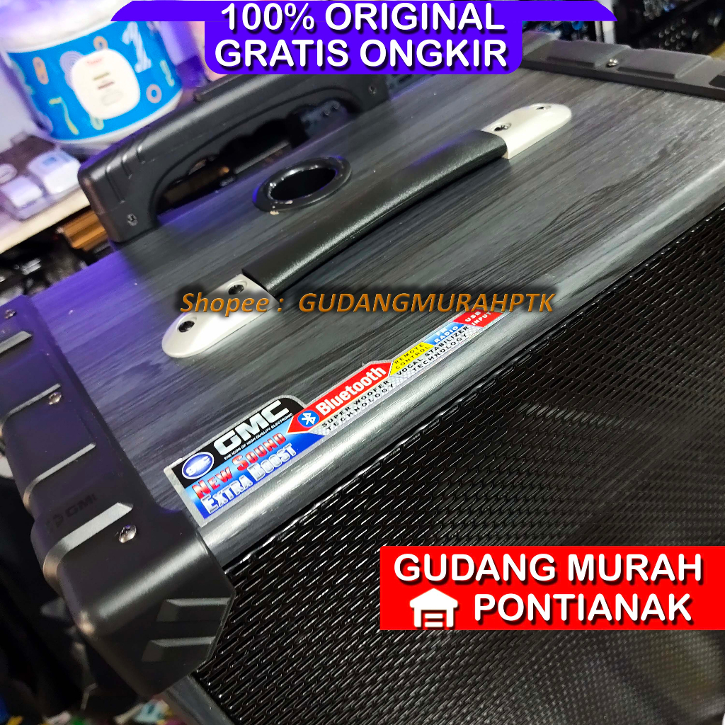 Salon Bluetooth GMC 12&quot; Mic Wireless JUMBO tanpa tali Speaker 883M 12 INCH Portabel Ampli Meeting