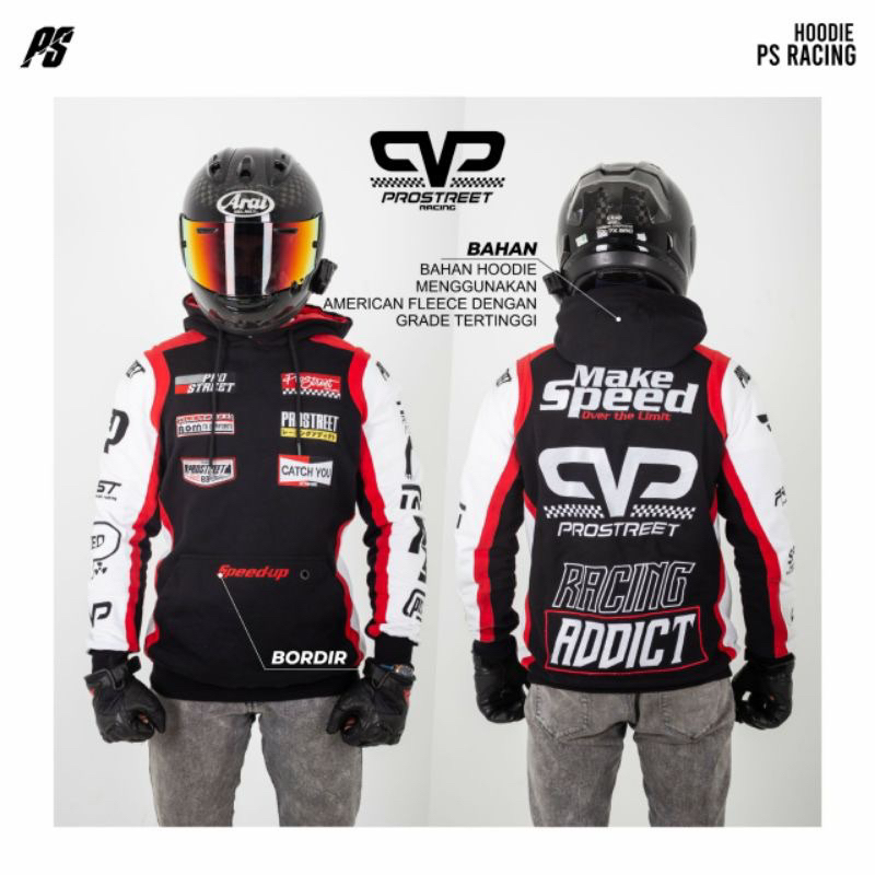 HOODIE PROSTREET RACING ADDICT PREMIUM ORIGINAL 100% SIZE M