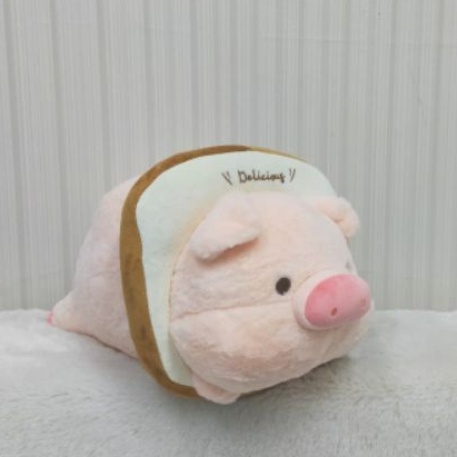 Boneka Lying Pig Roti Size 14&quot;/35cm/boneka pig tengkurep/boneka animal/boneka Piggy