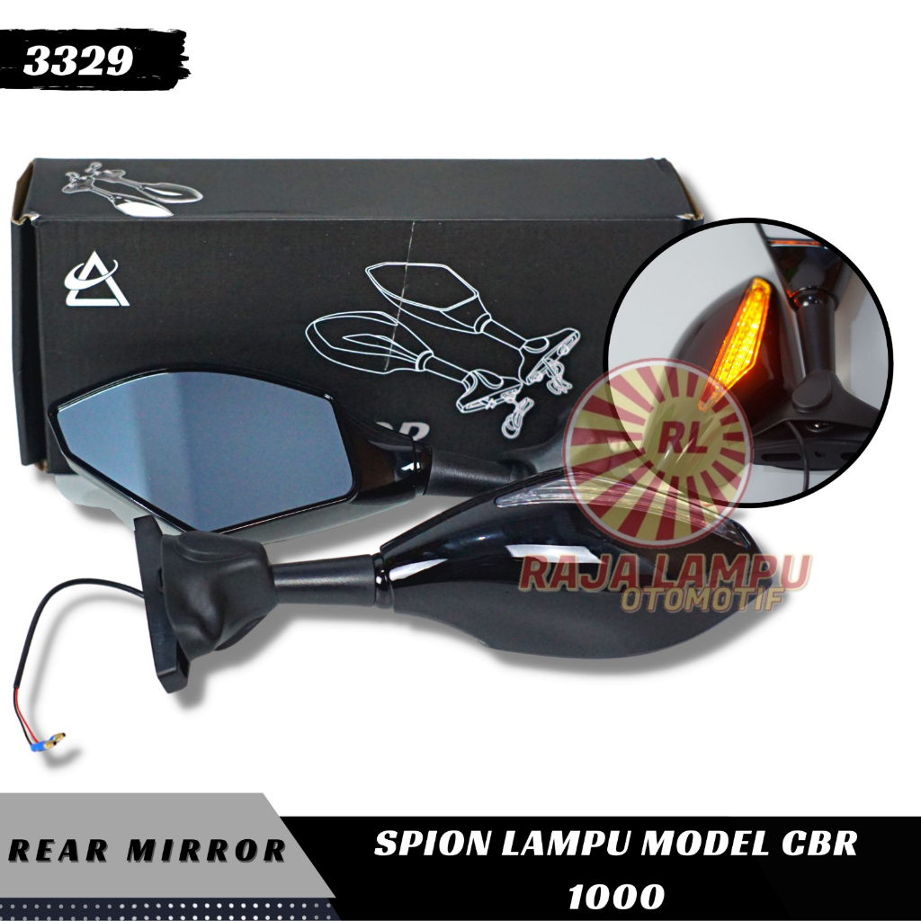 Spion Fairing Sea motor Spion Moge Plus Lampu Sen Spion Model CBR1000