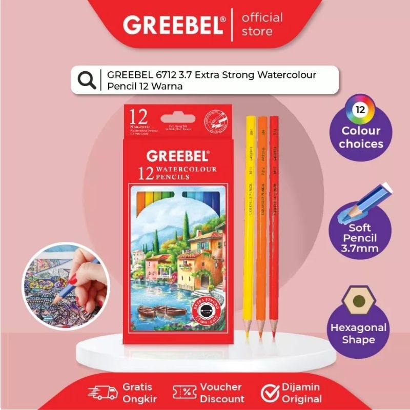 

Greebel Pensil Warna Anak / Coloring Pencil Classic 5712 4mm isi 12 Warna