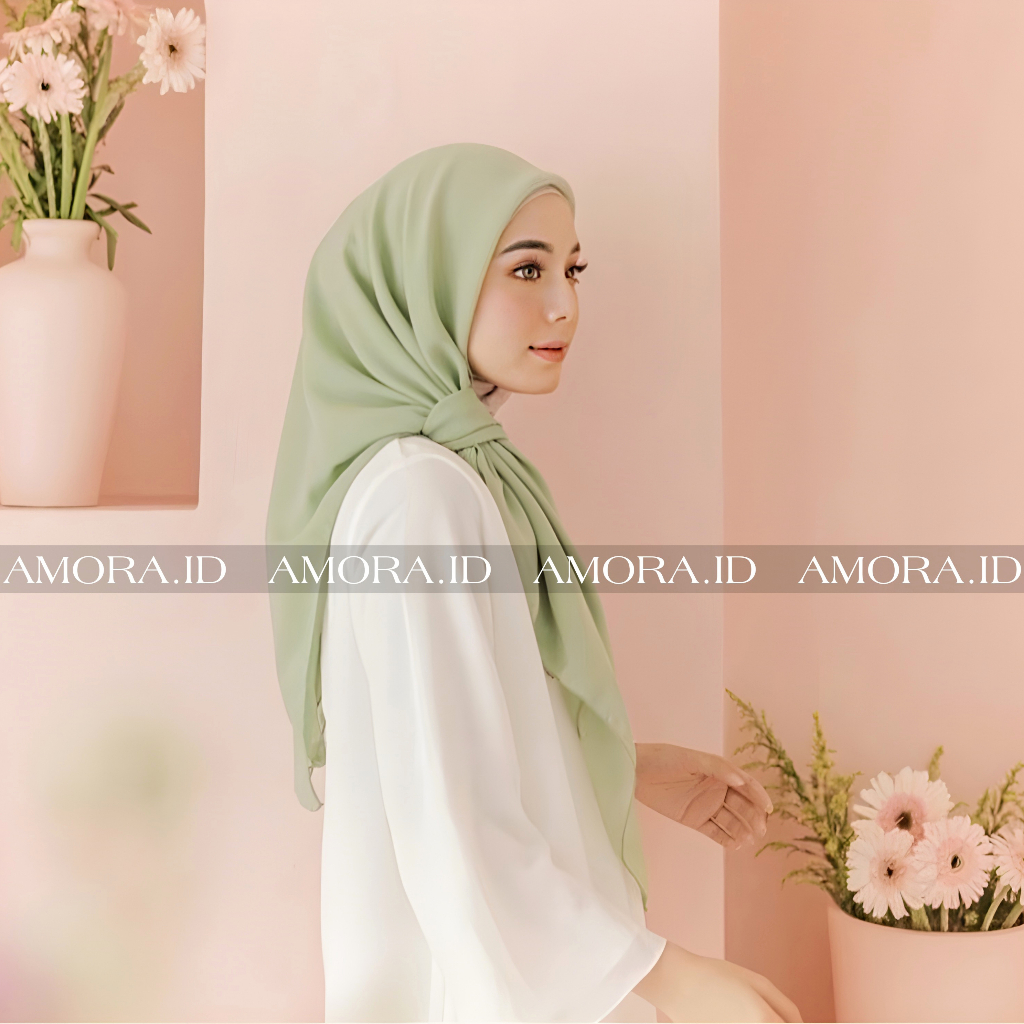 BELLA SQUARE Hijab Model Segiempat Kerudung Polos Jilbab Warna PART 2 By AMORA