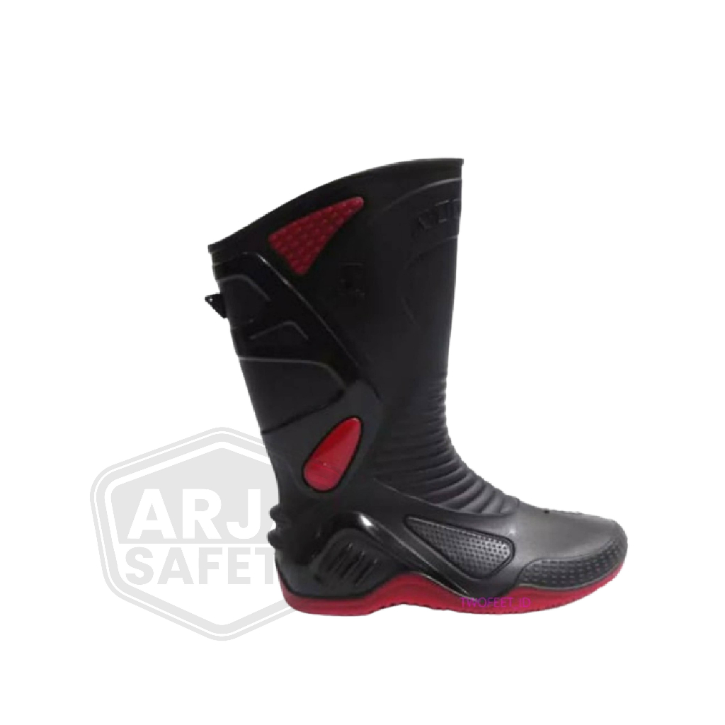 [ ARJA SAFETY ] Sepatu Boot AP Boots AP Moto 2 Hitam Merah - Sepatu Boots Tinggi | Sepatu Motor | Sepatu Bikers | Sepatu Kerja | Sepatu Hitam | Sepatu Safety