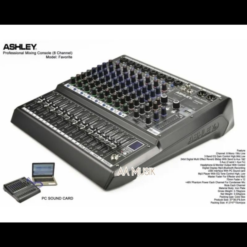 MIXER AUDIO ASHLEY FAVORITE 8 CHANNEL ORIGINAL FAVORITE8