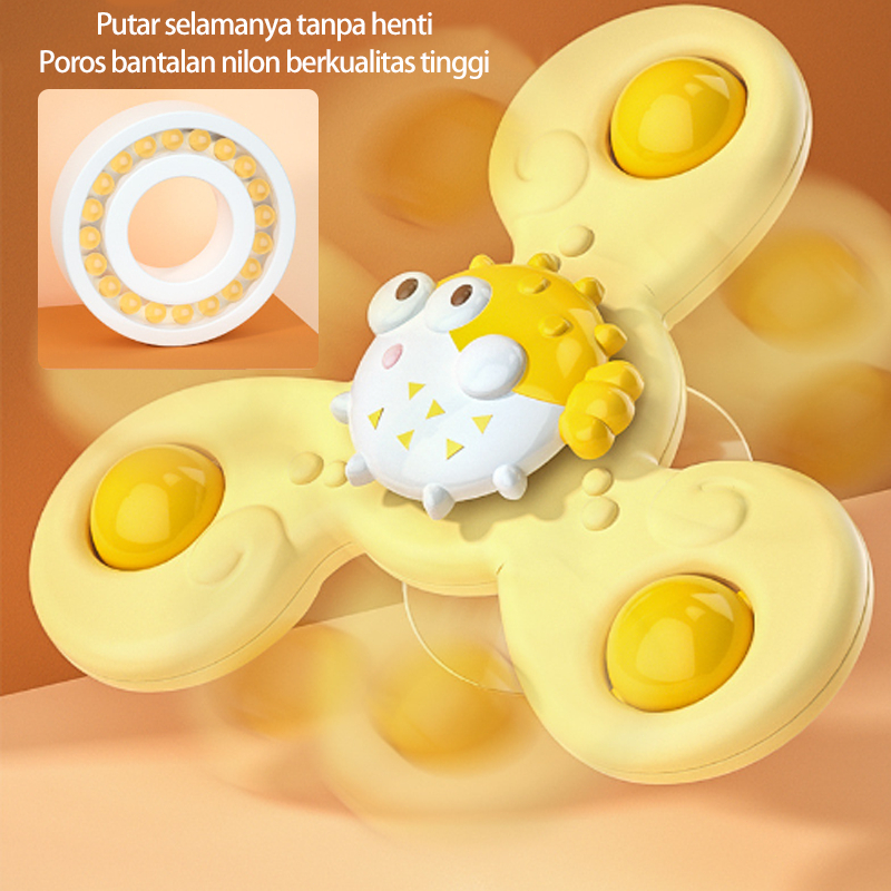 Mainan Fidget Spinner Anak Pop it Mainan Mandi Bayi Spiner Putar Mainan Genggam Sensor Motorik Bayi/ mainan bayi 3 bulan