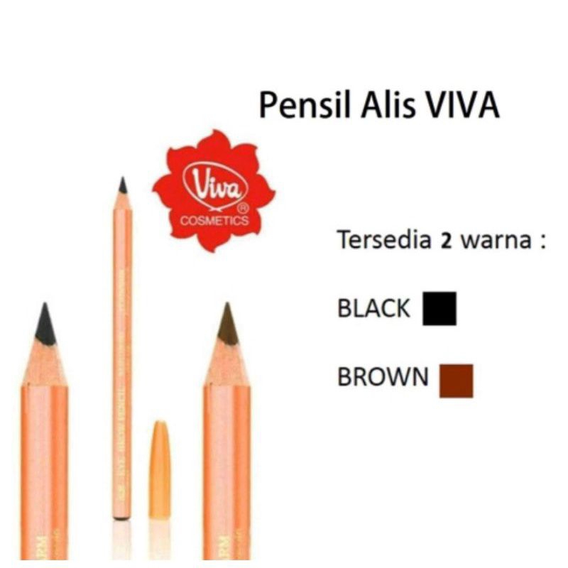 Pensil Alis Viiva Eyebrow - Hitam Cokelat || Pensil Alis Murah - Black Brown