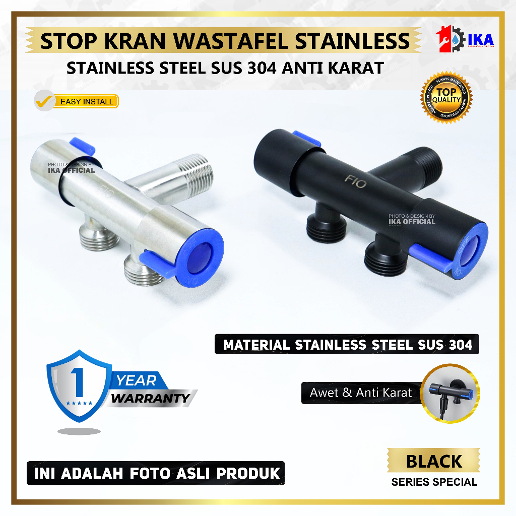 Stop Kran Toilet Keran Shower Bidet Wastafel / SUS 304 STAINLESS STEEL Stop Kran Single Bahan Stainless 1/2 Inch