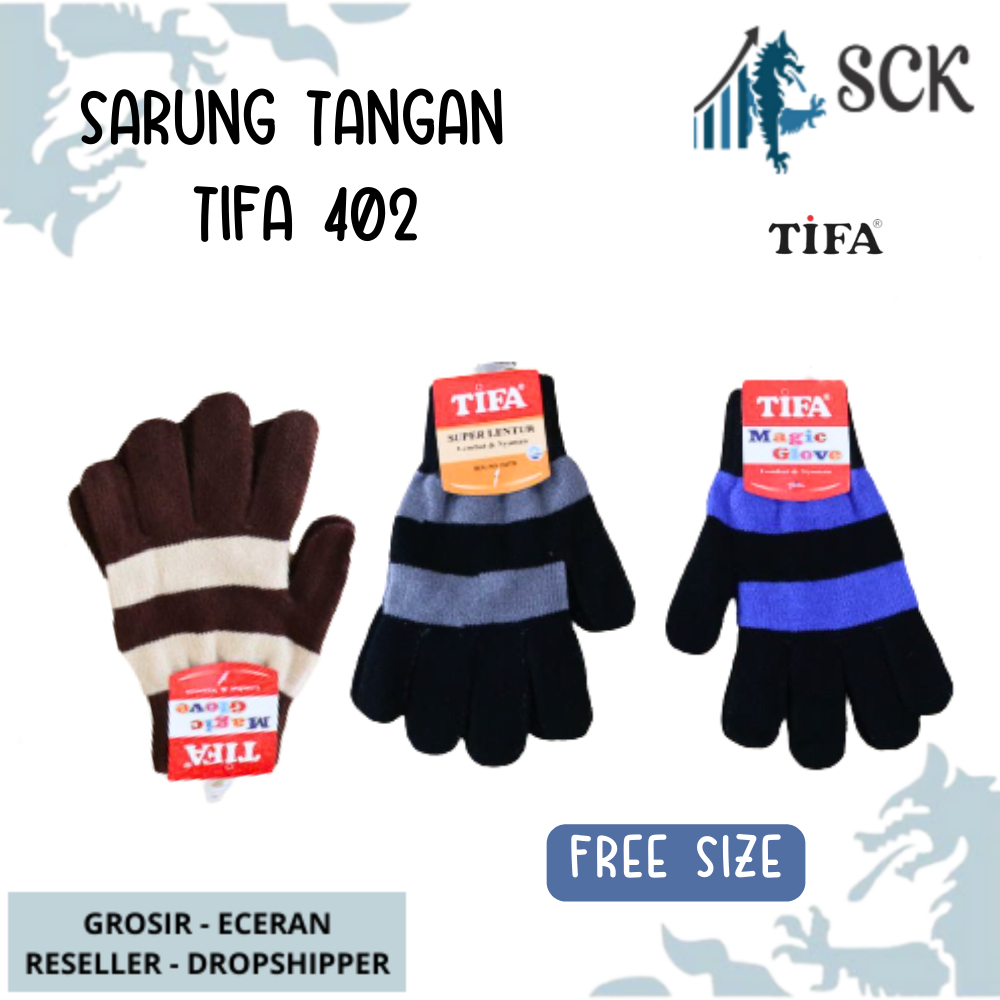 Sarung Tangan TIFA 402 STRIP WARNA / Kaos Tangan Polos TIFA STRIP 402 Dewasa Wanita / Perlengkapan Otomotif - sckmenwear GROSIR