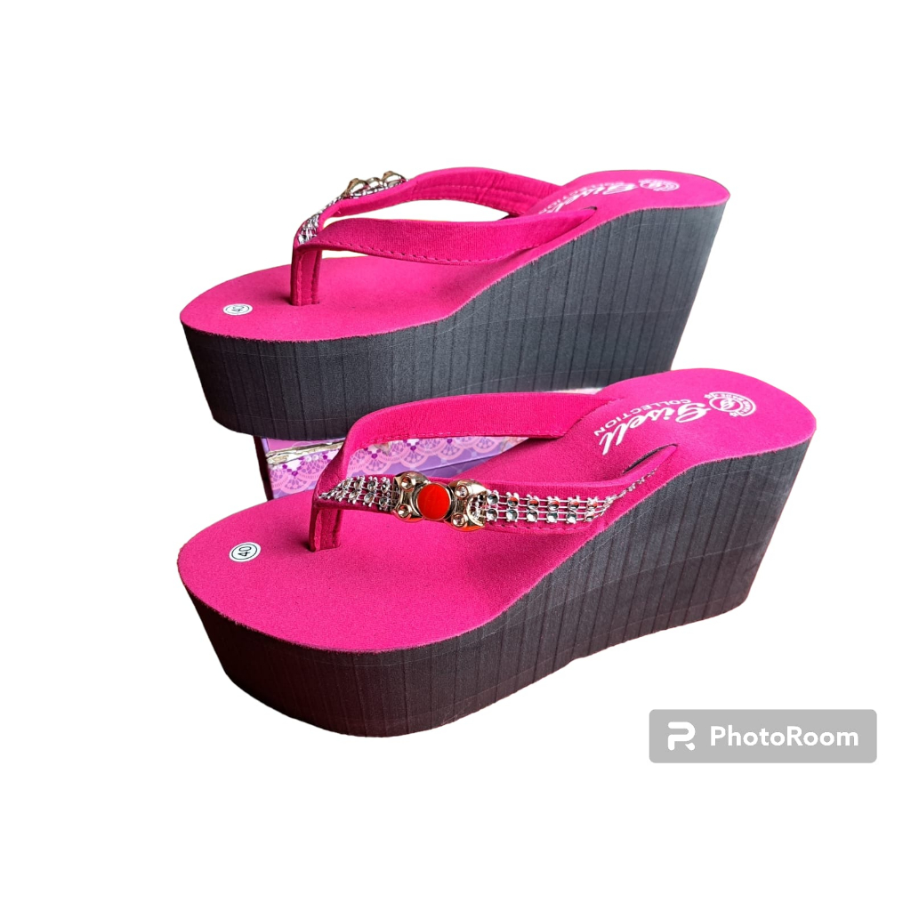 SANDAL WEDGES WANITA TINGGI 9CM MODEL PITA CANTIK