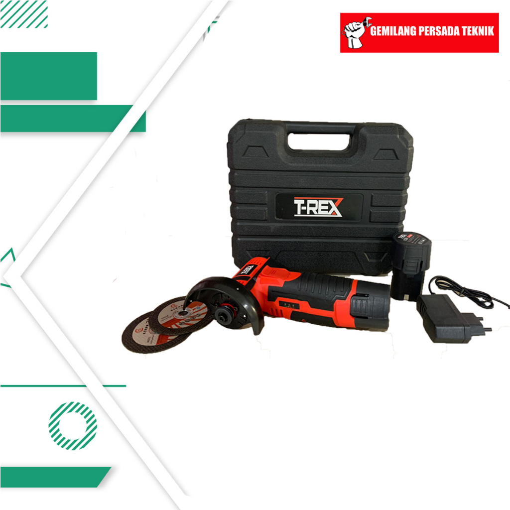 TREX TRX 21 Mesin Gerinda Cordless Gerinda Baterai Angle Grinder Portabl - 12V Baterai*2