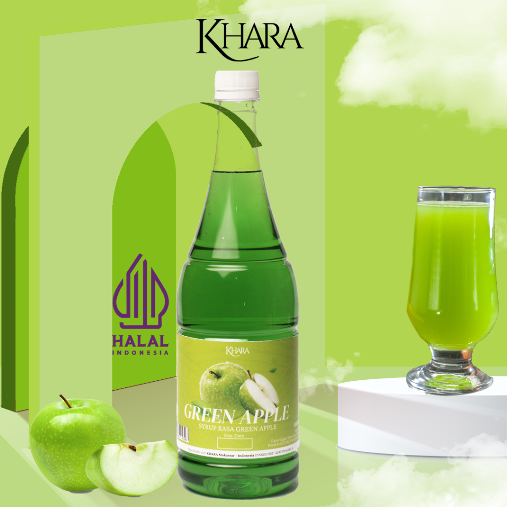 

Sirup Khara Green Apple 1000ml - Khara Green Apple Flavoured Syrup 1000ml
