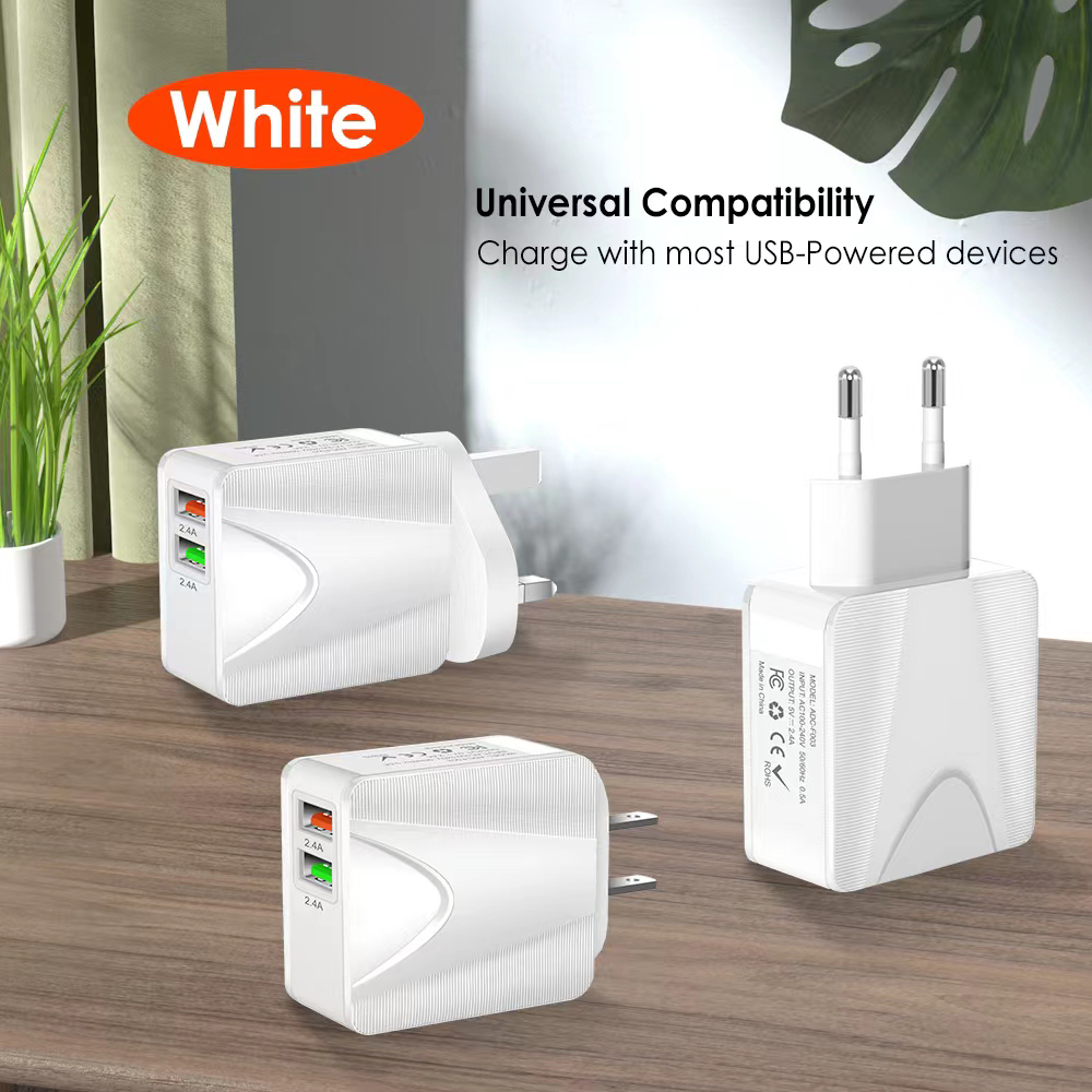 【CA028/029】Charger Adaptor Quick Charger USB+TYPE-C 2USB Samsung Xiaomi Oppo Vivo 3.1A 30W Fast Charging QC3.0 Universal Usb Port EU Plug