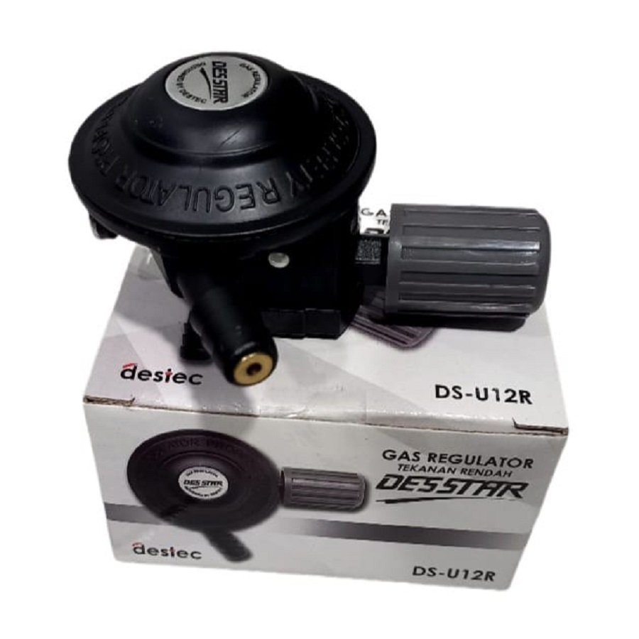 Regulator Kompor Gas Jepit Putar Destec Desstar Des Star DS-U12RM DS U 12 RM Meter Anti Bocor