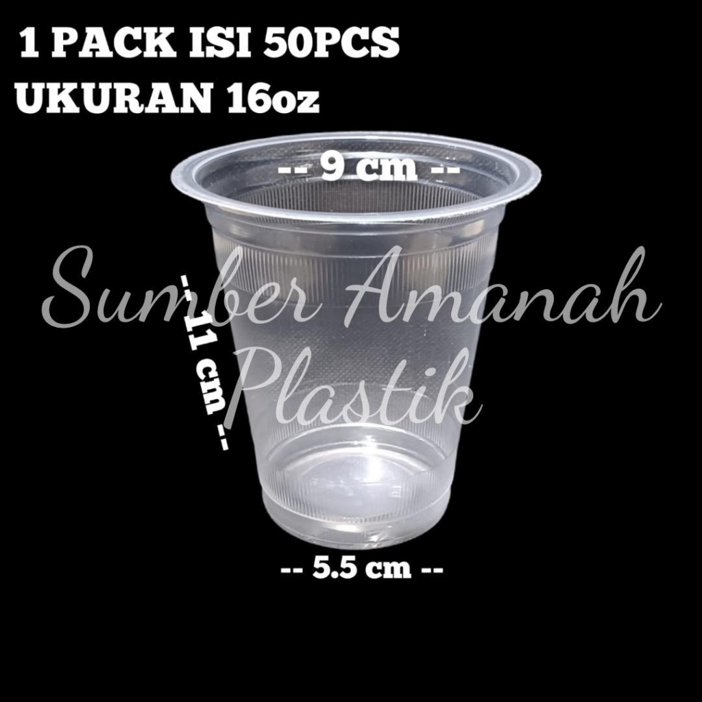 

2Xbtygneal Sakha Snack ) Gelas Es 1 Roll 50 Pcs / Gelas Cup Plastik / Gelas Boba 12Oz 14Oz 16Oz