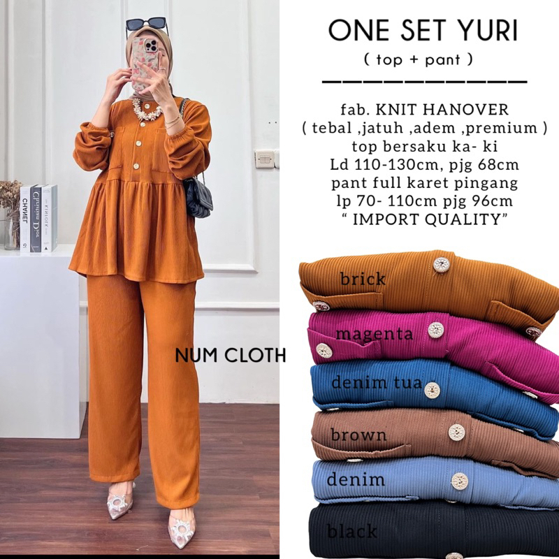 One set YURI setelan wanita knit Busui Friendly