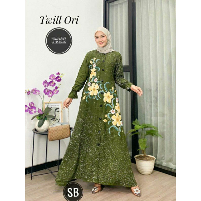 Gamis Twill Lukis | Gamis Twill Ori | Gamis Twill Pekalongan