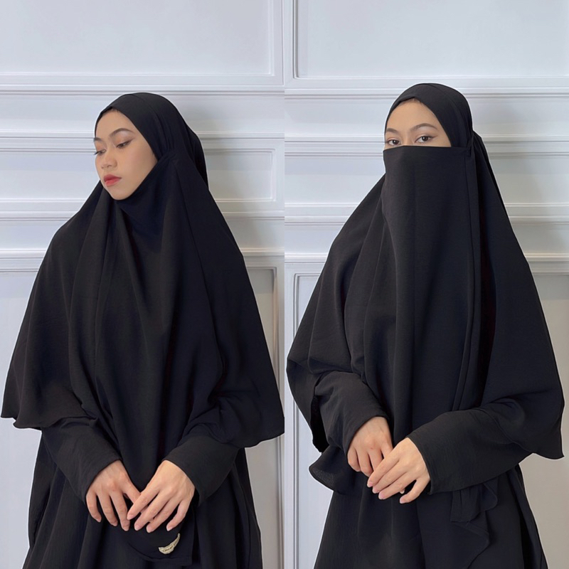 (free tasbih digital) FRENCH KHIMAR NIQAB CRINCKLE + CADAR