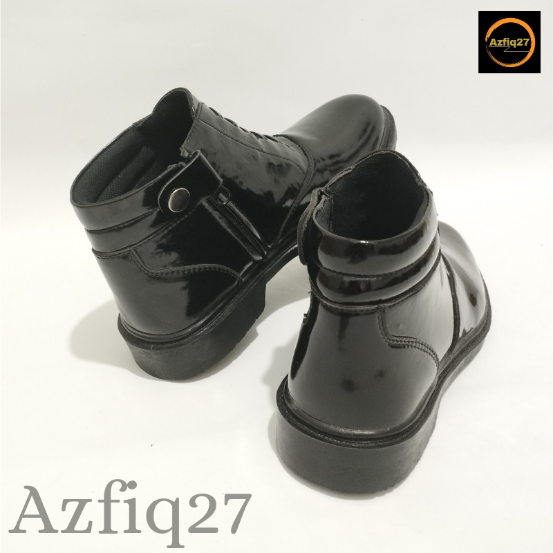 Sepatu Pdh Tni Polri Security Dinas Kantor Model Tali Mati Pengencang Resleting ykk Merek Azfiq27 #4