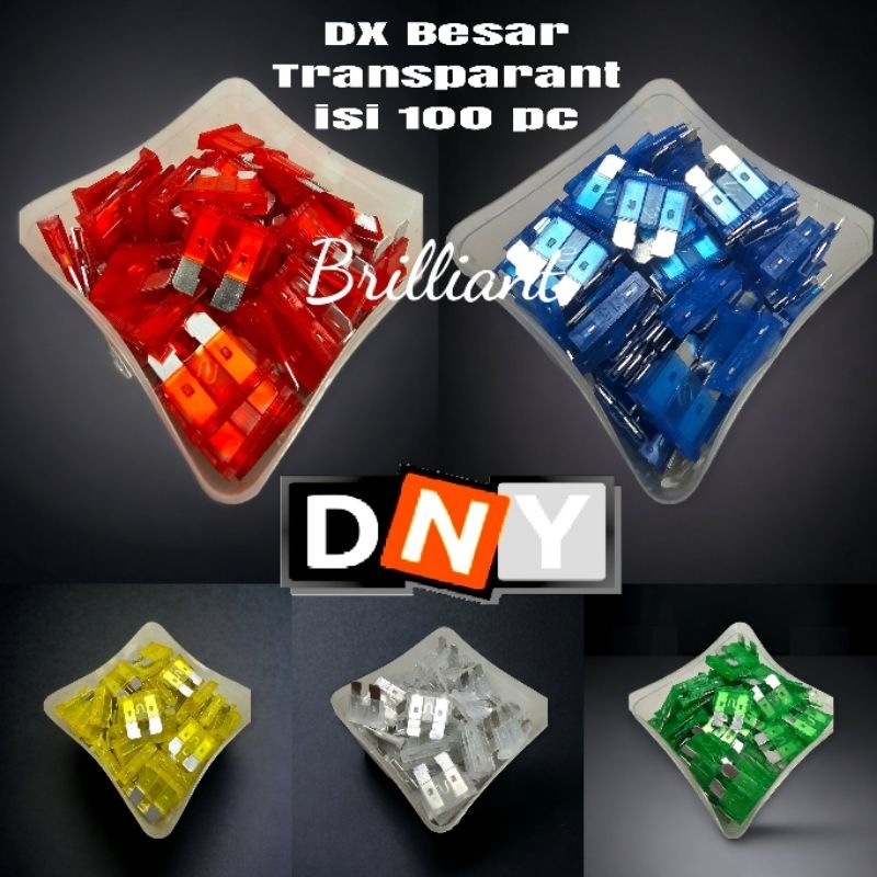 Fuse Sekring Motor Mobil - DX Tancep DNY / Carzoom - DX Besar / DX Mini - Harga Per Kotak isi 100pc