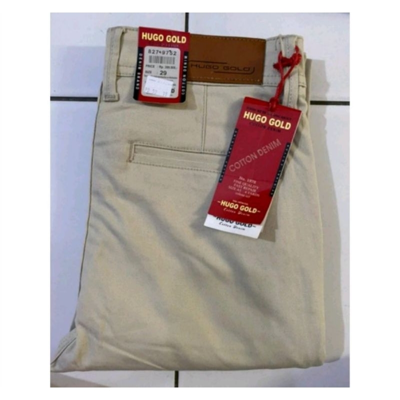 CHINOS PANJANG HUGO GOLD SUPER JUMBO SIZE 33-44//CELANA PANJANG CHINOS CREAM SUPER JUMBO//CELANA PAN