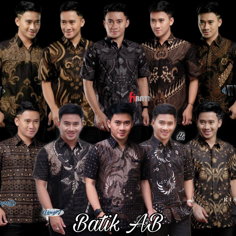 BATIK PRIA LENGAN PENDEK WARNA HITAM SERIES HEM BATIK PRIA MODERN BAHAN KATUN PRIMA SIZE M L XL XXL