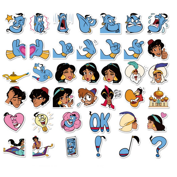 A33 STICKER 10PCS (ALADDIN JASMINE) anti air notebook scrapbook label tempel motif kartun superhero super hero unik lucu atk alat tulis kantor murah viral termurah kartun komputer leptop handphone hp smartphone koper laptop tembok kulkas disney anime