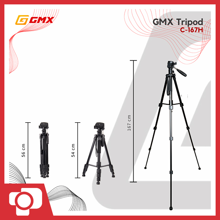 GMX C-167H Horizintal Overhead Pan Head Tripod Monopod Flatlay C167H