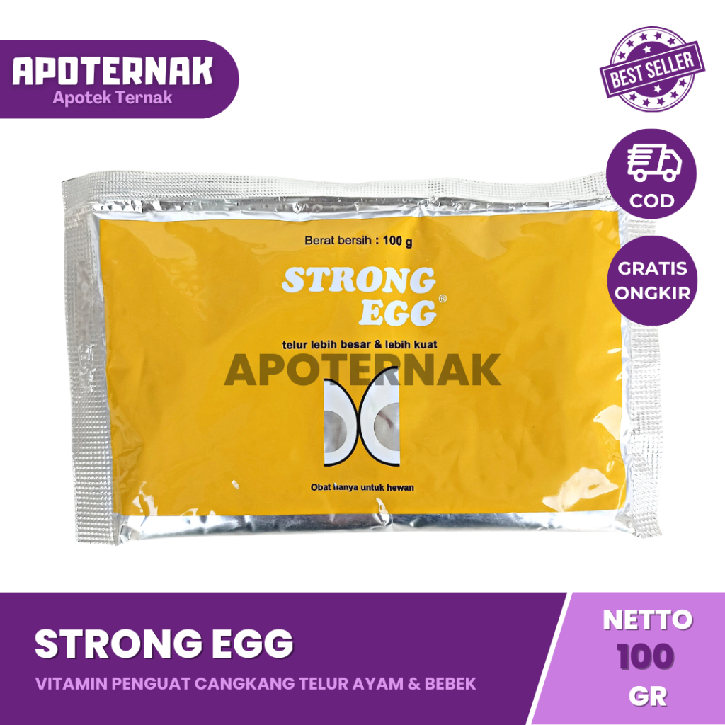 STRONG EGG 100 gram | Vitamin Peningkat Berat Telur Masa Produksi Telur | STRONGEGG 100 gram