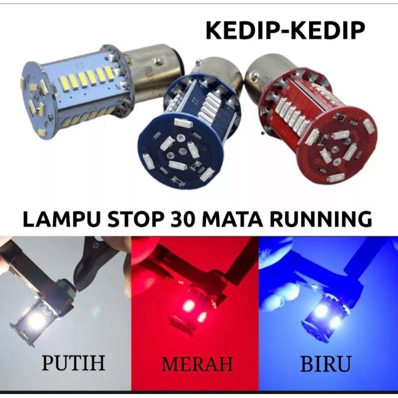 Lampu stop belakang rem running 12v 30mata runing kedip PNP semua motor