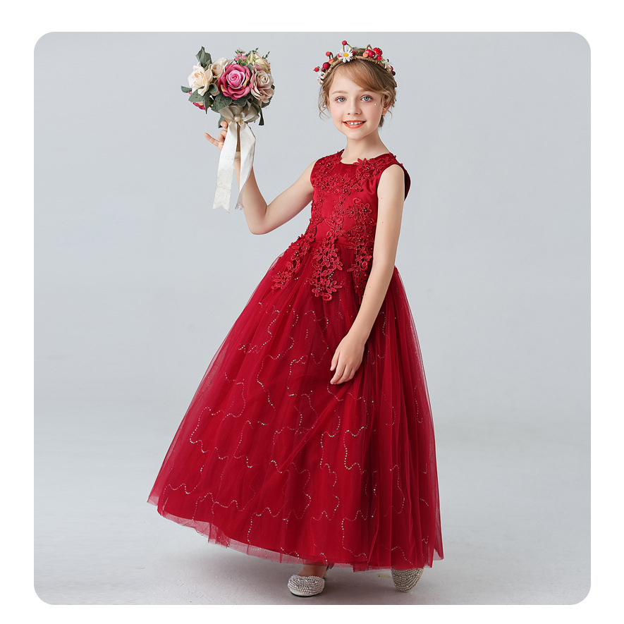 Dress Pesta Anak Perempuan 4 - 15 Tahun Princess Long Dress Tutu Import Korea Premium Gaun Ulang Tahun Anak Tanggung