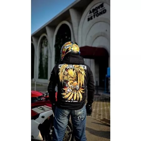 COD - HOODIE MOTOR CULTUR RIDER -HITAM PREMIUM KUALITAS DISTRO