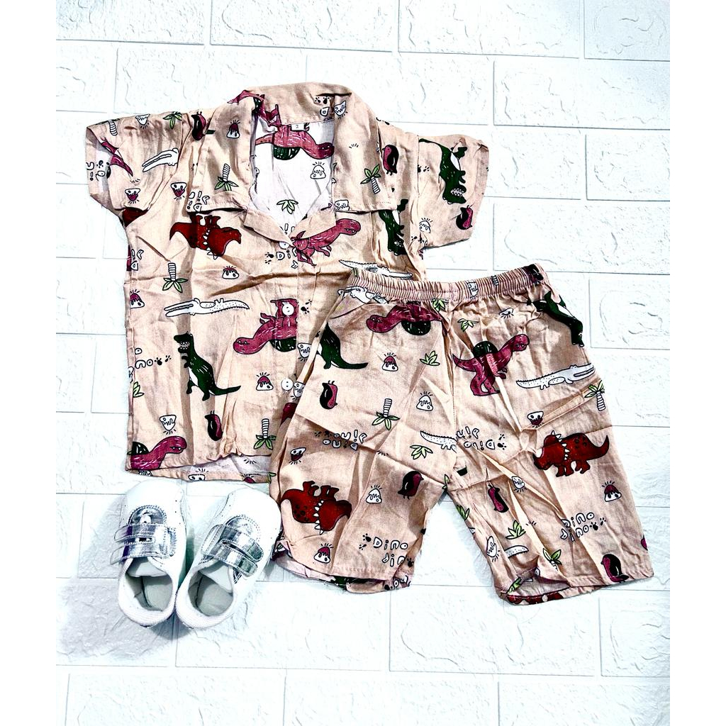Jeco fashion Set anak kemeja Elvanz bahan rayon premium unisex