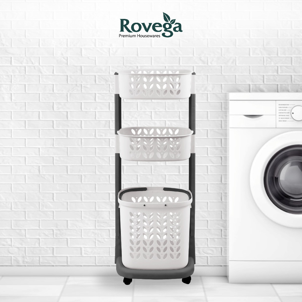 Rovega Keranjang Pakaian Premium Laundry Basket 3 Level RLB-300 WGY