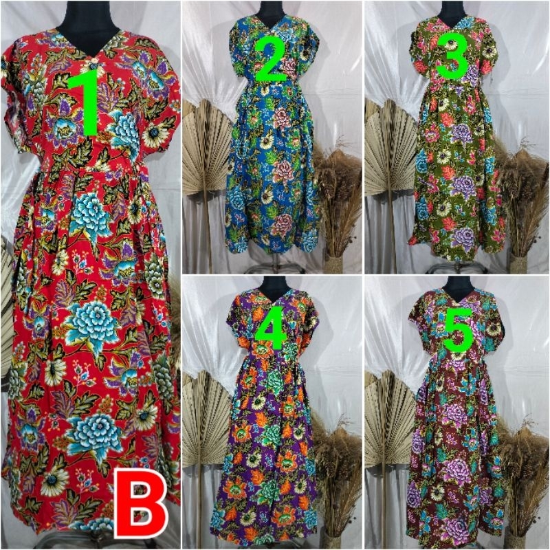 KENCANA UNGU ORI LONGDRESS SELEMPANG  LD 110 CM LABEL BIRU
